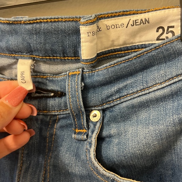 Rag & Bone Light Distressed Capri Denim Jeans Size 25 Great Condition - Picture 7 of 8